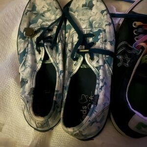 Women’s Floral Low-Top Sneakers in Blue and White by Keds